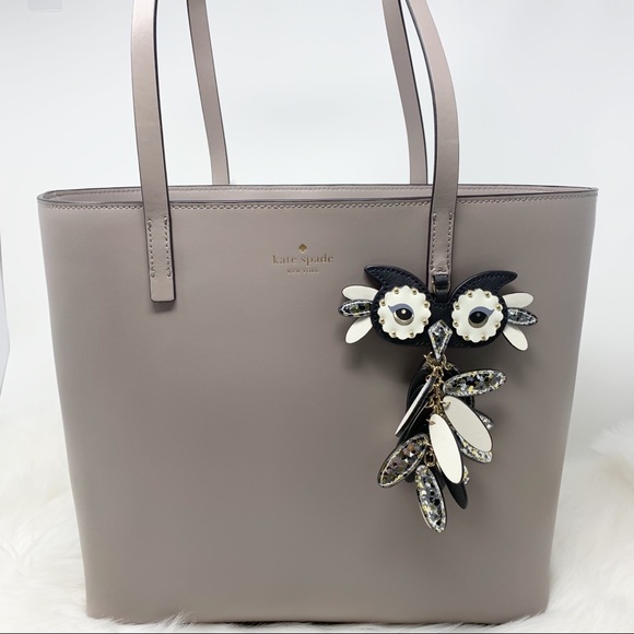 Kate spade owl cityscape Tote gray smooth leather - Picture 4 of 7